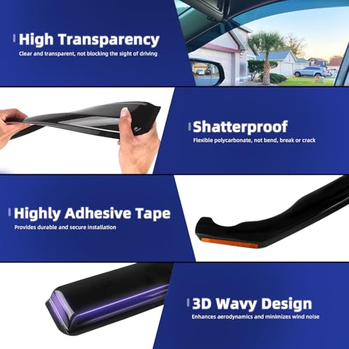 in Channel Window Visors Rain Guards Fit for Honda HR (For 2016-2022 HR-V)