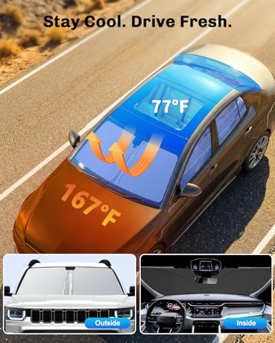 for 2026 Jeep Cherokee Windshield Sunshade for 2026 Jeep Cherokee Accessories 2026 Cherokee Sunshade Windshield 2026 Cherokee Foldable Sunshade (2026 Cherokee)