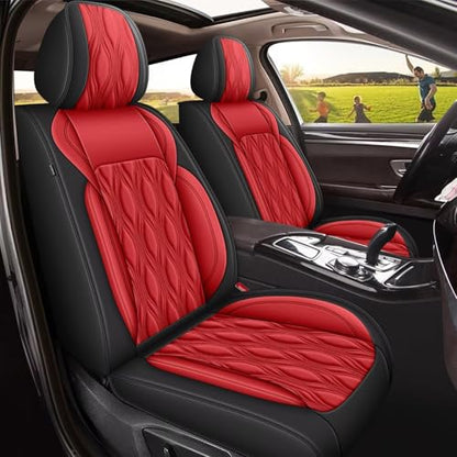 Full Set Waterproof Leather Seat Covers for Toyota Corolla 2000 (#067 Black&Red / 4.Corolla-5 Seat Covers Full Set)