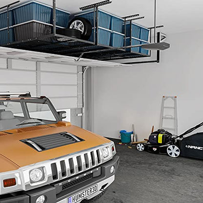 3x8 Overhead Garage Ceiling Storage Rack (Black / 3x8 ft)
