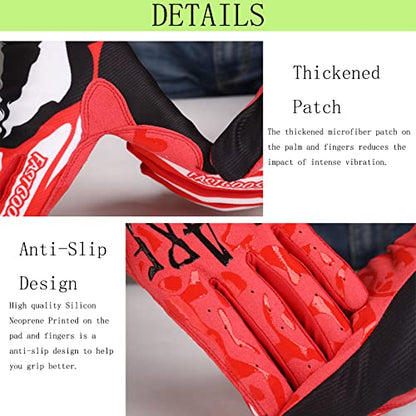 Dirt Bike Motorcycle Gloves (XX-Large / Red/Black)
