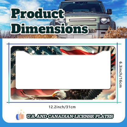 American Flag Eagle License Plate Frame Patriotic License Plate Holder (American Flag Eagle)
