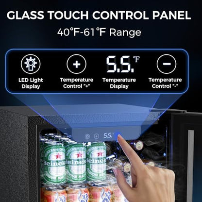 68 Cans Beverage Refrigerator Cooler (Silver)