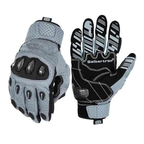 SPS 2 Plus Unisex Touchscreen Road Racing Motorcycle MTB Sports Gloves Also fit BMX MX ATV Mountain Bike Bicycle Cycling Off (Grey Sps-2 Plus / L Adult)