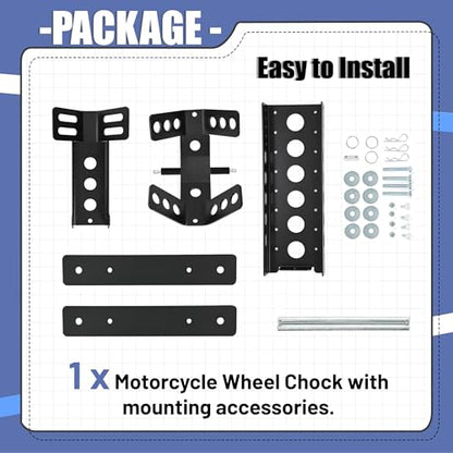 Motorcycle Wheel Chock Trailer (Black 3000 lbs)