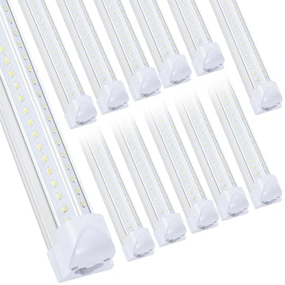 12 Pack Led Shop Lights (12PCS 8FT 2 Row V-Shape 6000K)