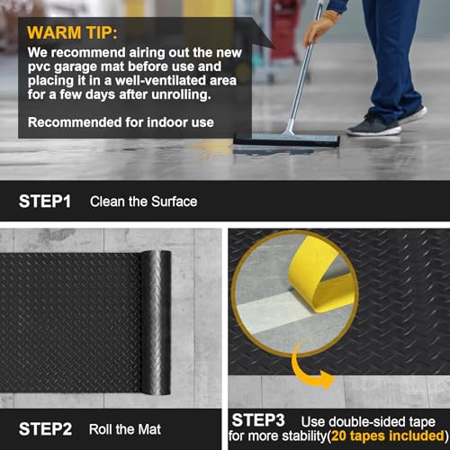 7.5x18 FT Garage Floor Mat (Black / 7.5x18 FT)
