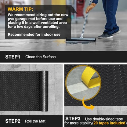 7.5x18 FT Garage Floor Mat (Black / 7.5x18 FT)