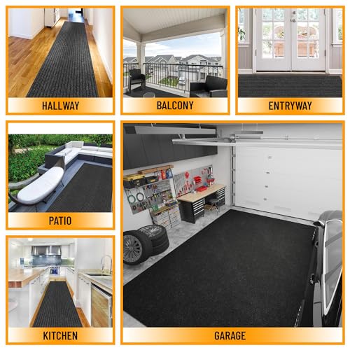 2x44 Hallway Runner Rug (Black / 2' x 44' (Runner))
