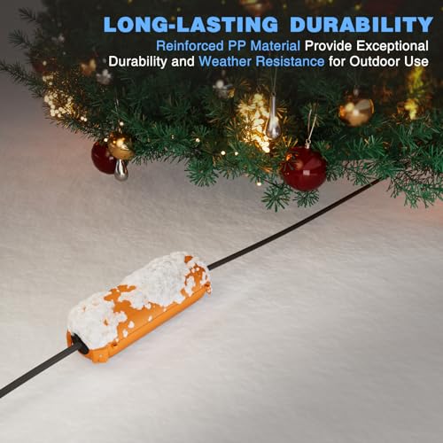 3 Pack] Flemoon Outdoor Extension Cord Safety Cover with Waterproof Seal (Orange / Small Box: 5.3" L x 2" W x 2" H)