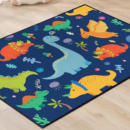 Cute Cartoon Dinosaur Rug for Bedroom (3'3"x 5' / Dinosaur01)