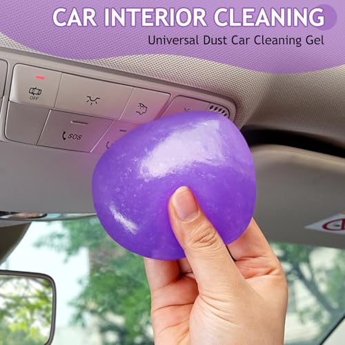 Car Cleaning Gel Car Cleaning Putty Car Putty Car Interior Cleaner Car Slime Car Detailing Kit Car Accessories Gifts for Men Women Stocking Stuffers Purple (Purple)