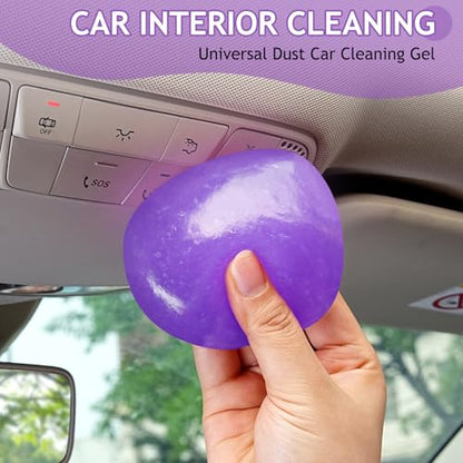 Car Cleaning Gel Car Cleaning Putty Car Putty Car Interior Cleaner Car Slime Car Detailing Kit Car Accessories Gifts for Men Women Stocking Stuffers Purple (Purple)