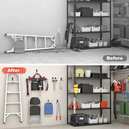 15 PCS Garage Storage Hooks (Black)