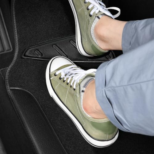 Waterproof Universal Faux Leather 3Row Car Floor Mats (Black and Black)