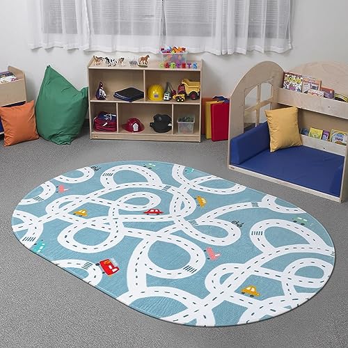 Kids Rug Play Mat (Blue / 3'x5')
