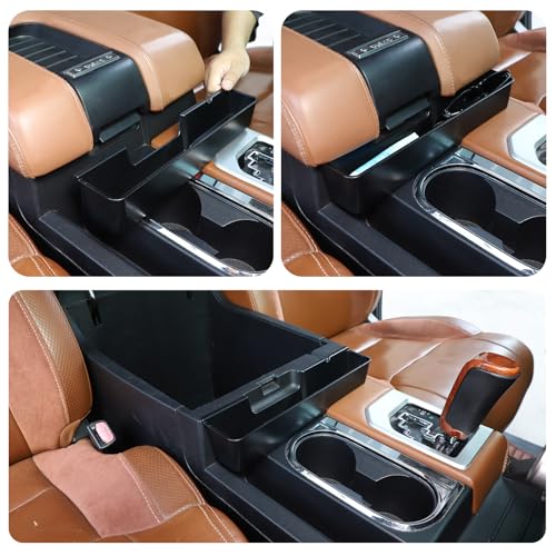 Car Center Console Armrest Box Storage Box Organizer Compatible with Toyota Tundra 2014