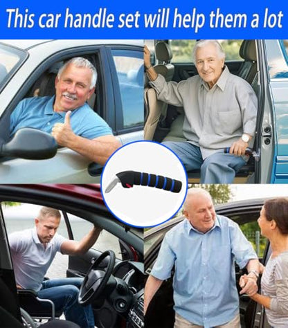 2Pack Car Door Handle for Elderly Car Handle Assist Support Multifunction for Seniors and Handicapped (Blue)