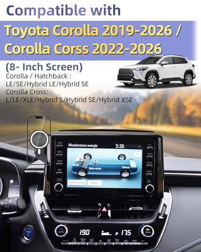 Car Phone Mount for 2019 (Corolla 2019-2026/Corolla Cross 2022-2026 (8 inch) / Magsafe+ Wireless Charger)