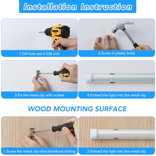 10 Pack 8FT LED Shop Lights (V4-8FT-10PCS)