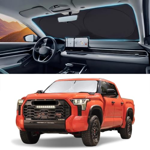 for Tundra 2020 Windshield Sunshade Car Window Sun Shade Custom Fit 2007 (Custom Fit 2007-2021 Toyota Tundra)