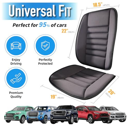 Car Seat Cushion with Back Support Pillow (Dark Grey)