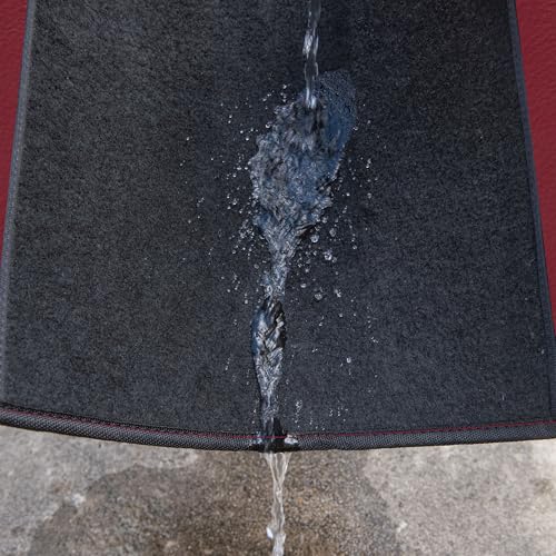 Waterproof Universal Fit Car Floor Mats (Black and Burgundy)