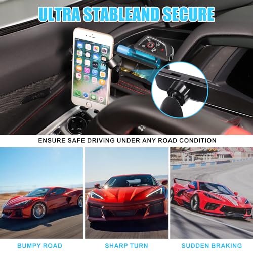 Car Phone Holder Center Console Organizer Compatible with Corvette C8 2020 (B)