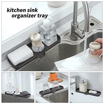 Silicone Soap Dish with Drain Spout (Coffee / L(12"×4"))