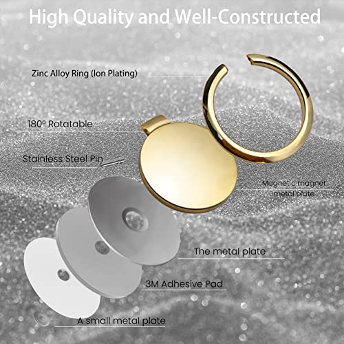 Metal Cell Phone Ring Holder Finger Ring Stand (Gold)