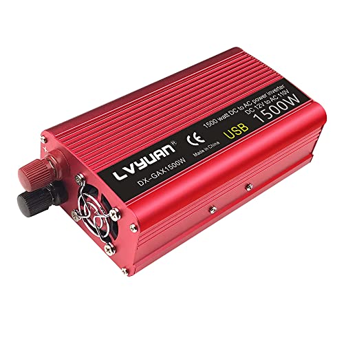 Car 1500W Inverter 12V to 110V AC 700W Continuous USB QC3.0 Off Grid RV (1500w)