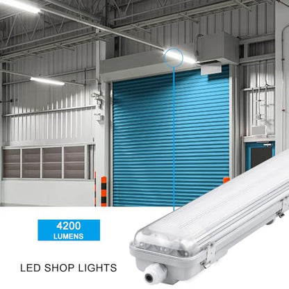 4FT Vapor Tight LED Light Fixture 4200LM 48W (8 Pack)