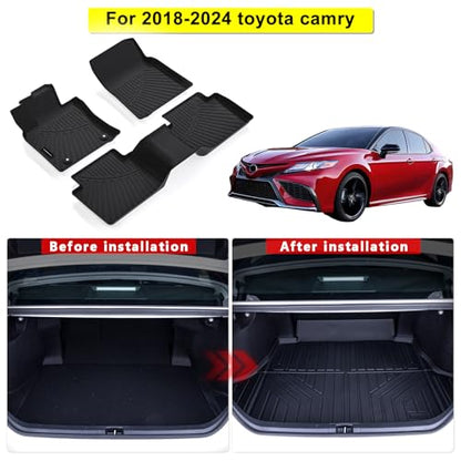 Floor Mats & Trunk Mat for 2018 (2018-24|Toyota Camry|Floor Mats (1st & 2nd Row))
