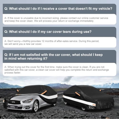 10 Layers Sedan Car Cover Custom Fit for Infiniti Q50 (Black Gray / Custom Fit for INFINITI Q50)