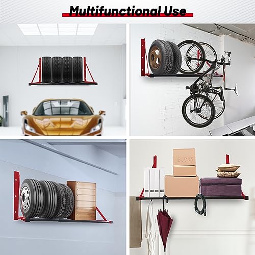 Folding Tire Wheel Rack Wall Mount Multi (Red (32"-48"))