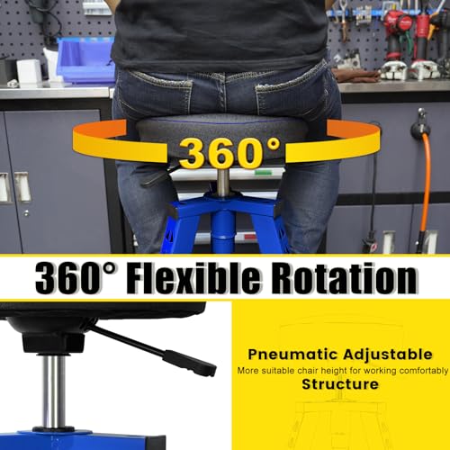 Adjustable Tall Shop Stool (Blue/30.7-33.07 Inch)