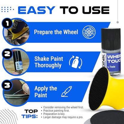 Premium Tesla Wheel Curb Rash Repair Kit for Model X 22 (Tesla Model X / 22" Silver Turbine)