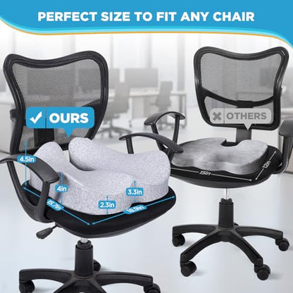 Seat Cushion & Lumbar Support Pillow for Office Chair (Tq27_ls46-gray)