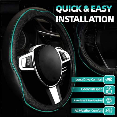 6 PCS Car Steering Wheel Cover Set (Steering Wheel Cover Set / Mint Line)