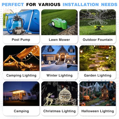 3 Pack] Flemoon Outdoor Extension Cord Safety Cover with Waterproof Seal (White / Small Box: 5.3" L x 2" W x 2" H)