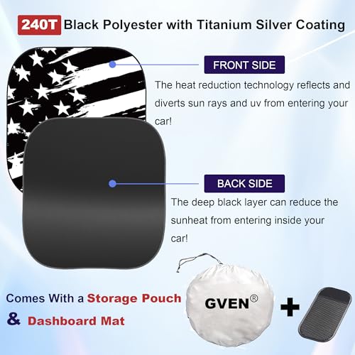 Windshield Sun Shade for Car 2 (US Flag / Medium)