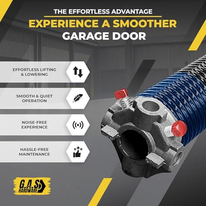 Garage Door Torsion Spring 283x2x40 Torsion Spring for Right Side of Garage Door with 1" Steel Bearing (283x2x40 / Black Cone (Right Side))
