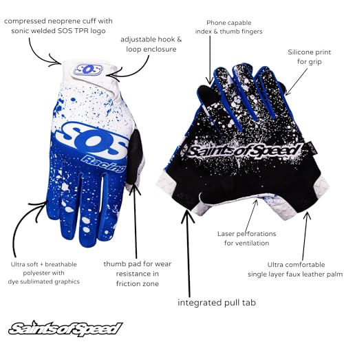 Splatter Dirt Bike Gloves (Medium)