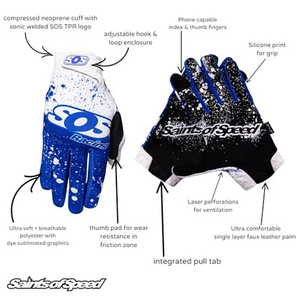 Splatter Dirt Bike Gloves (Medium)