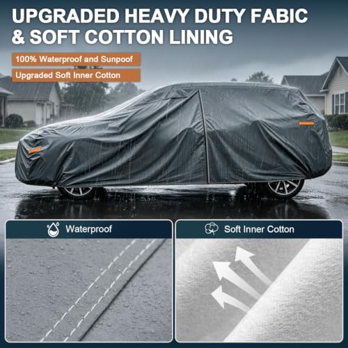 16 Layers Minivan Car Cover Waterproof All Weather Heavy Duty (3 Hatchback Car Cover / 3 Fit Minivan Length 197-215 inch)