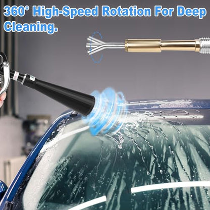 Air Blow Gun Car Detailing Dry Cleaning Gun High Pressure Cleaning Tool (Copper Hose -2 Nozzle / Black)