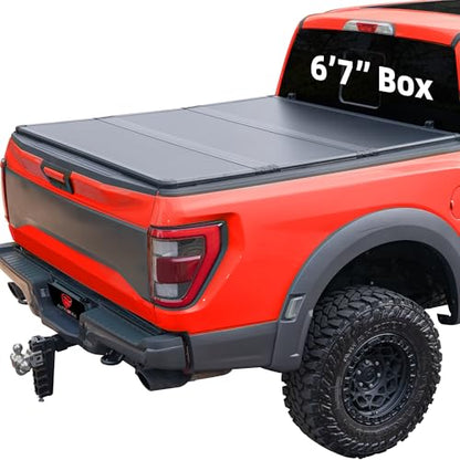 Hard Top Tri Fold tonneau Cover Compatible with 2022 (6’7“ / 2022-2026 Hard Folding)