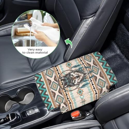Aztec Wolf Dream Catcher Auto Center Console Pad Non (Aztec Wolf Dream Catcher)