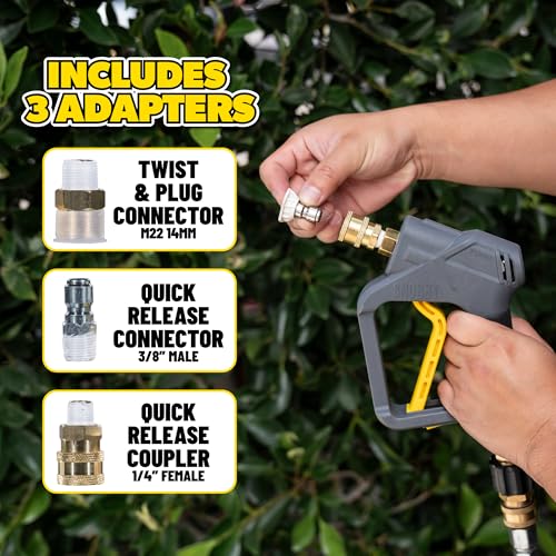 Snubby Short Pressure Washer Gun with Foam Cannon Attachment (SNUBBY ONLY)
