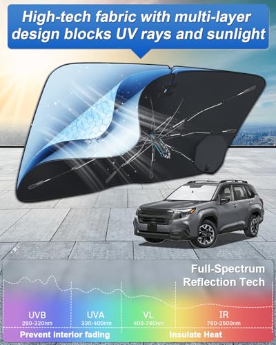 for 2026 Subaru Forester Car Windshield Sun Shade Umbrella (2025 2026 Forester)